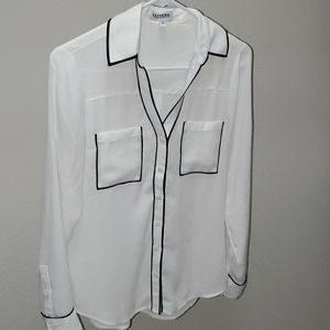 Express slim fit covertable sleeve portofino shirt